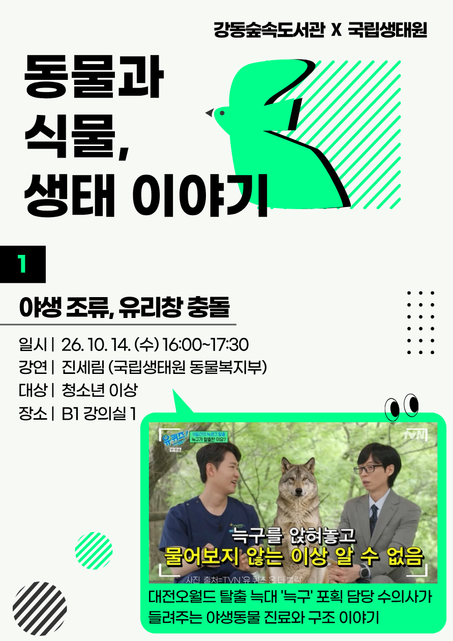 [국립생태원 연계 프로그램] 동물과 식물, 생태이야기 ① 야생조류, 유리창 충돌 이미지 1
