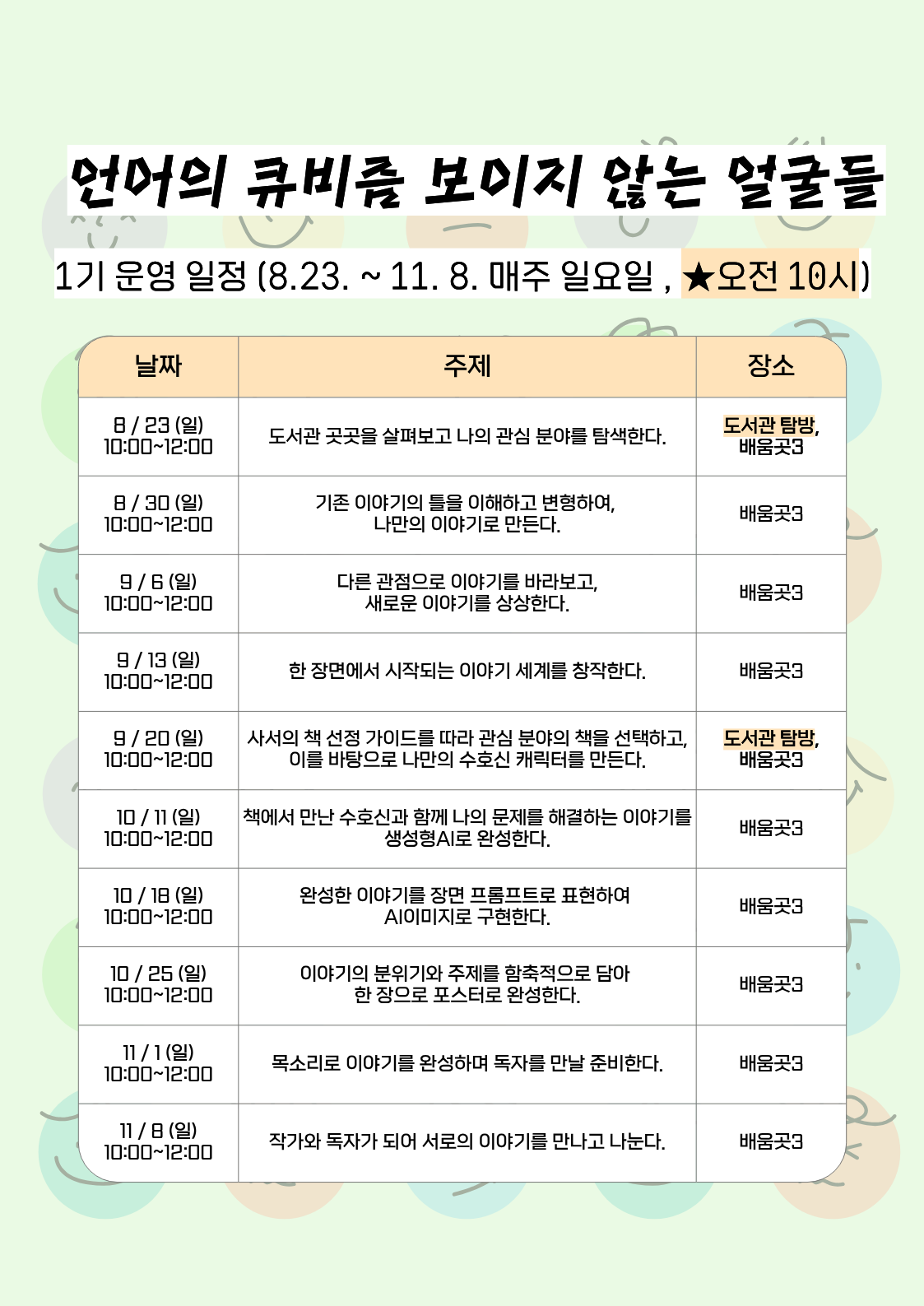 [모집] 언어의 큐피즘 보이지 않는 얼굴들 (초등 고학년 대상) 이미지 2